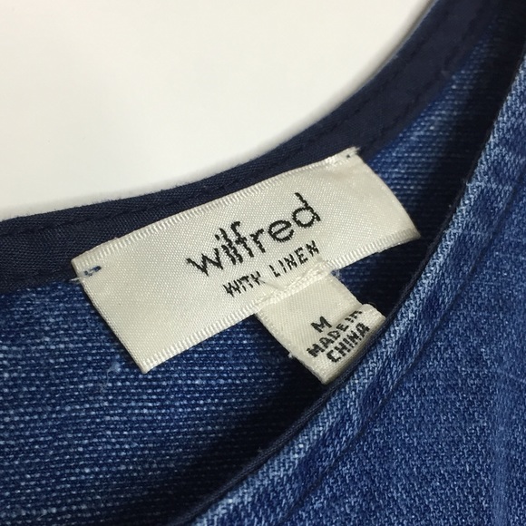 Aritzia Wilfred Trompette Dress With Linen Blue M - Picture 6 of 15